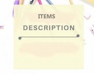 Items Description