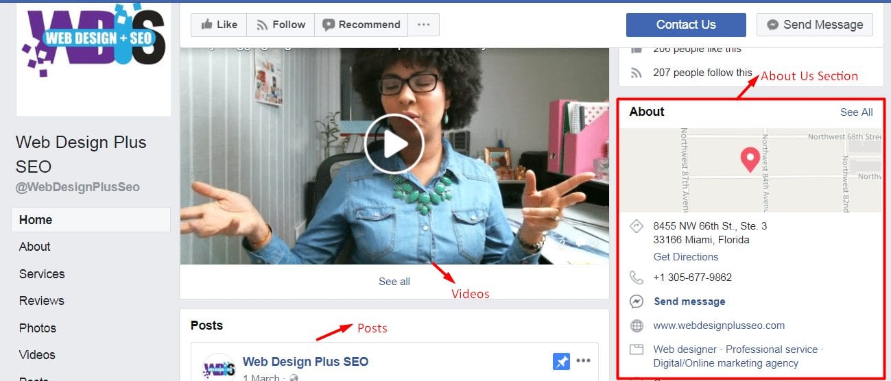 Facebook Business Page Example