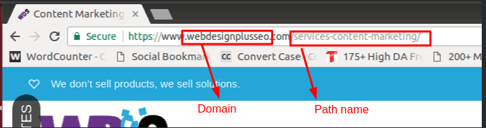 URL structure example