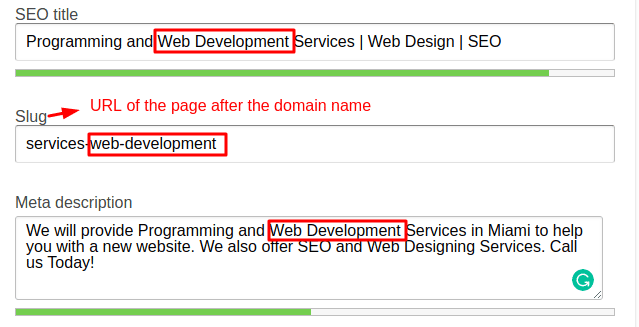 Using keywords in your URL