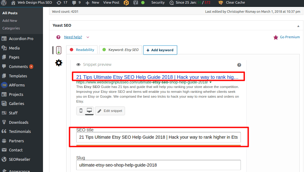 WordPress example