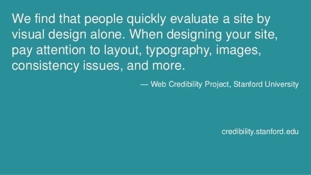 people judge the site design more