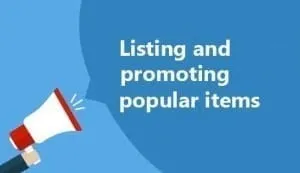 Listing and promoting popular items