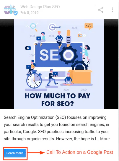 example of cta on google posts