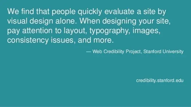 people judge the site design more