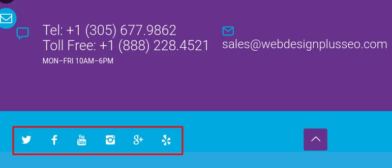 Social Media icons on a website